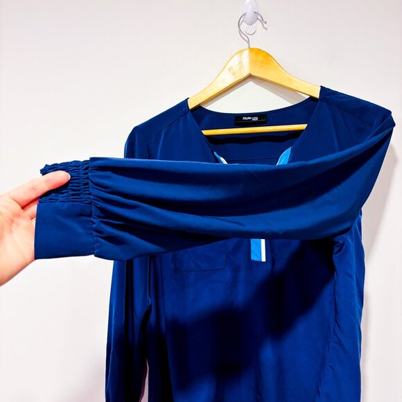 STYLE & CO. Blue Flowing Long Sleeve Blouse | Casual Chic Top | Medium * - Picture 6 of 7